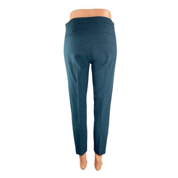 J.Crew Martie Blue Green Bi-stretch Cotton Mid Rise Skinny Trousers Pants Size 2 - Picture 2 of 4